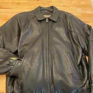 Wilson Vintage Black Leather Bomber Jacket